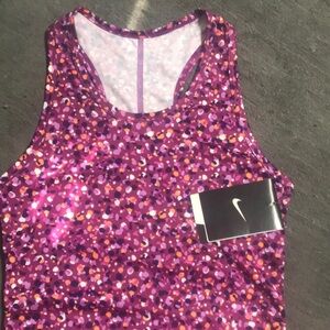 Girls Nike Purple Printed Racerback Tank